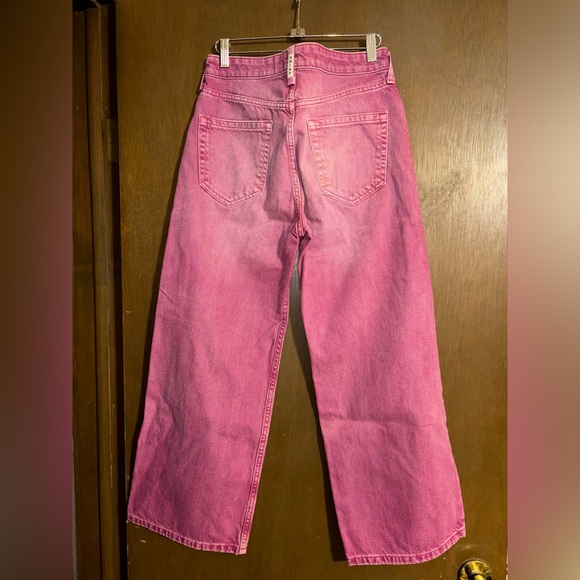 Hot Pink cropped denim - Picture 2 of 2